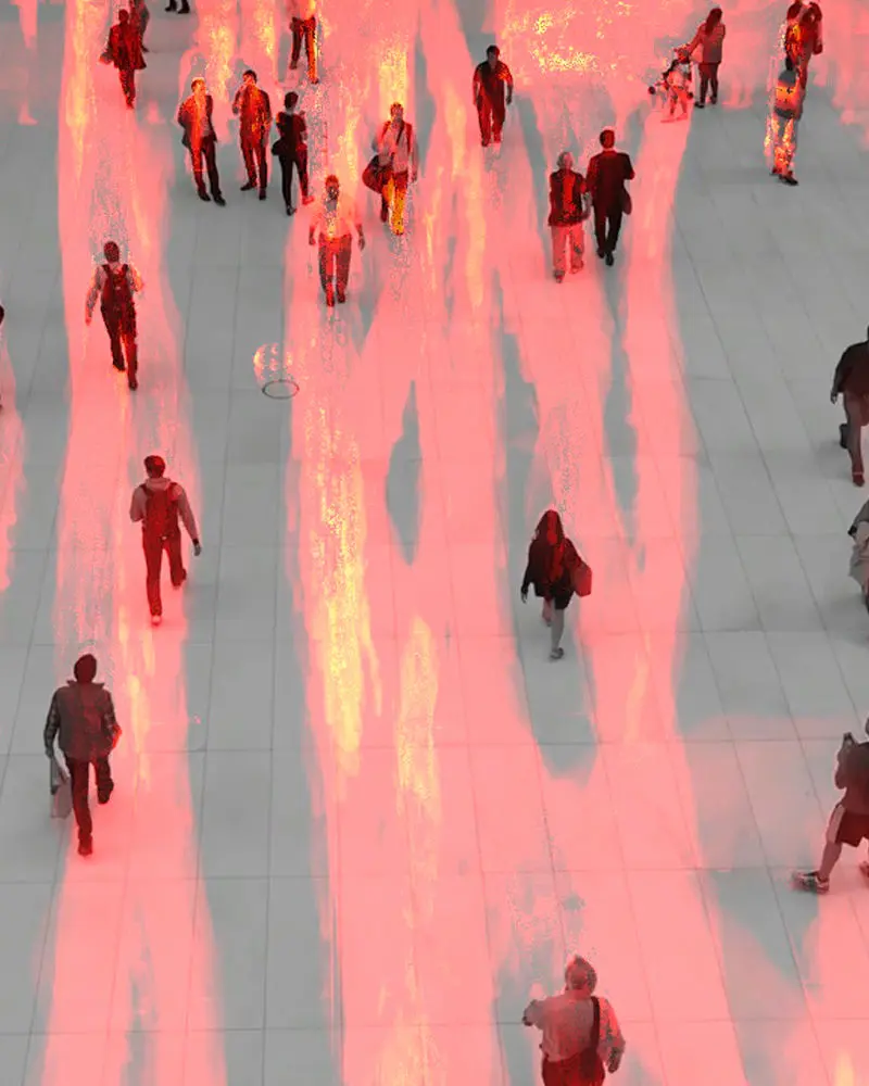 Mapa de calor de fluxo de pessoas